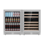 KingsBottle KBU145BW3 48" Ultimate Under Bench Wine Fridge and Bar Refrigerator Combo