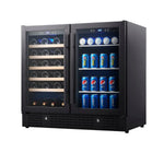 KingsBottle KBU190BW 36" Beer and Wine Cooler Combination with Low-E Glass Door